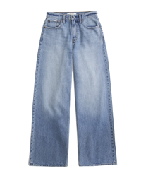 A&F WIDE LEG JEANS LIGHT WASH