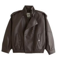 A&F West Village Vegan Leather Bomber Jacket