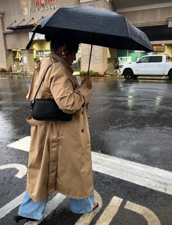 KAY APPLE SHAPE BODY TRENCH COAT A&F