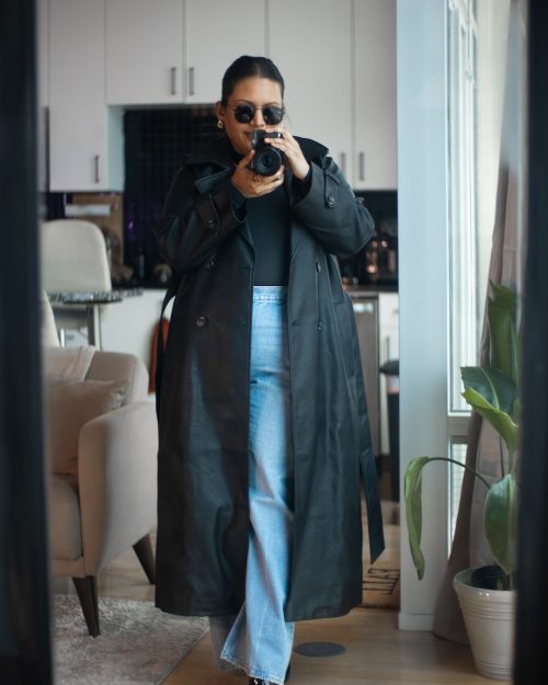 plus size winter fashion plus size winter outfit leather trench coat 5